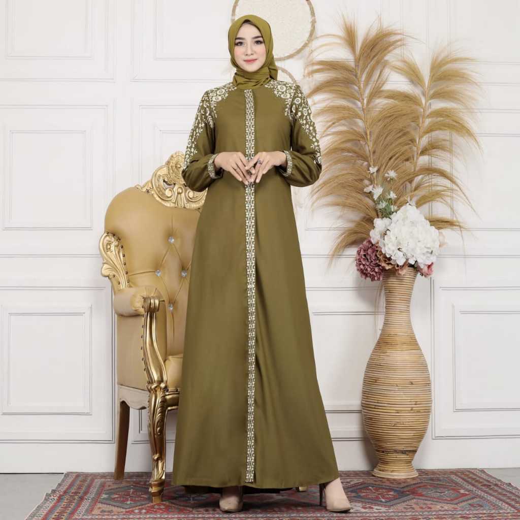 Renata Dress Bordir - gamis bordir, gamis toyobo, gamis busui