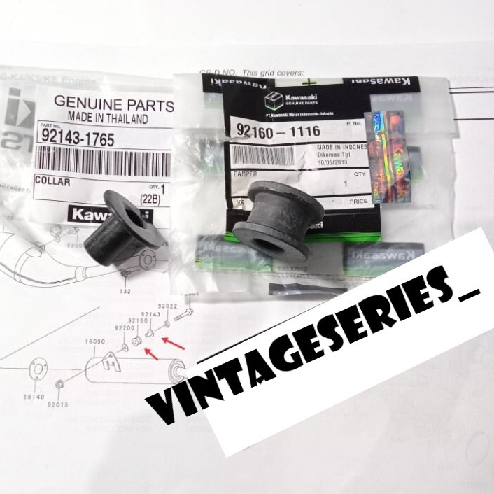 Karet Gantungan Knalpot Belakang Ninja 150 RR Kaze 92160-1116 Collar Bosh Silencer Knalpot 92143-176