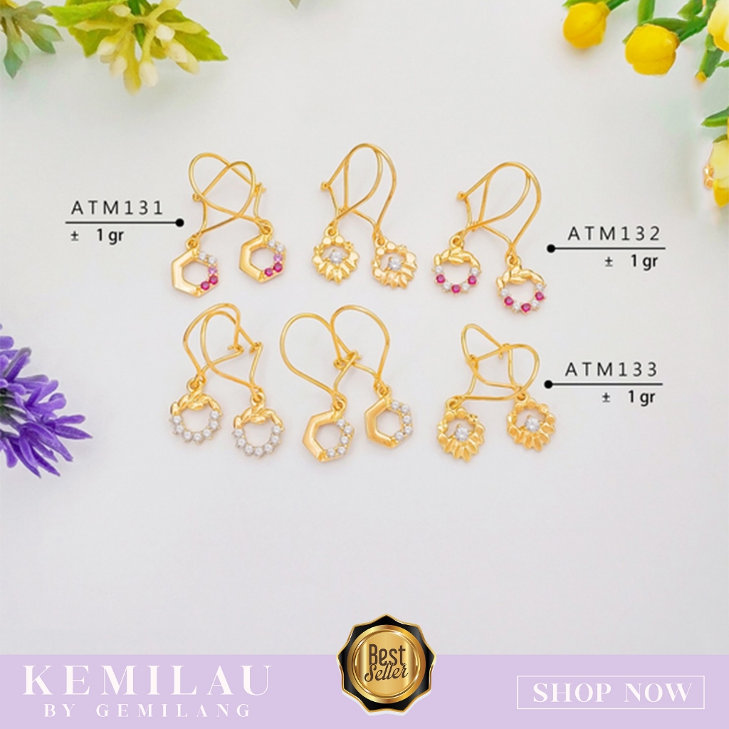 ANTING EMAS MUDA KADAR 6K ATAU 300 DAN 8K ATAU 375 ANTING WANITA DEWASA ANTING MURAH MODEL SIMPLE KO