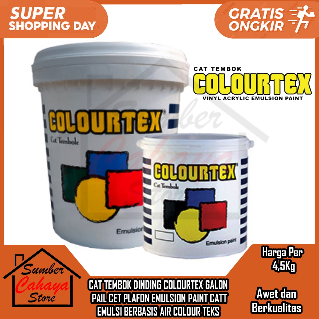 Colourtex Cat Tembok 5kg Cet Galon Dinding 5 Kg Colorteks Colourtek Interior Dalam Ruang Luar Exteri