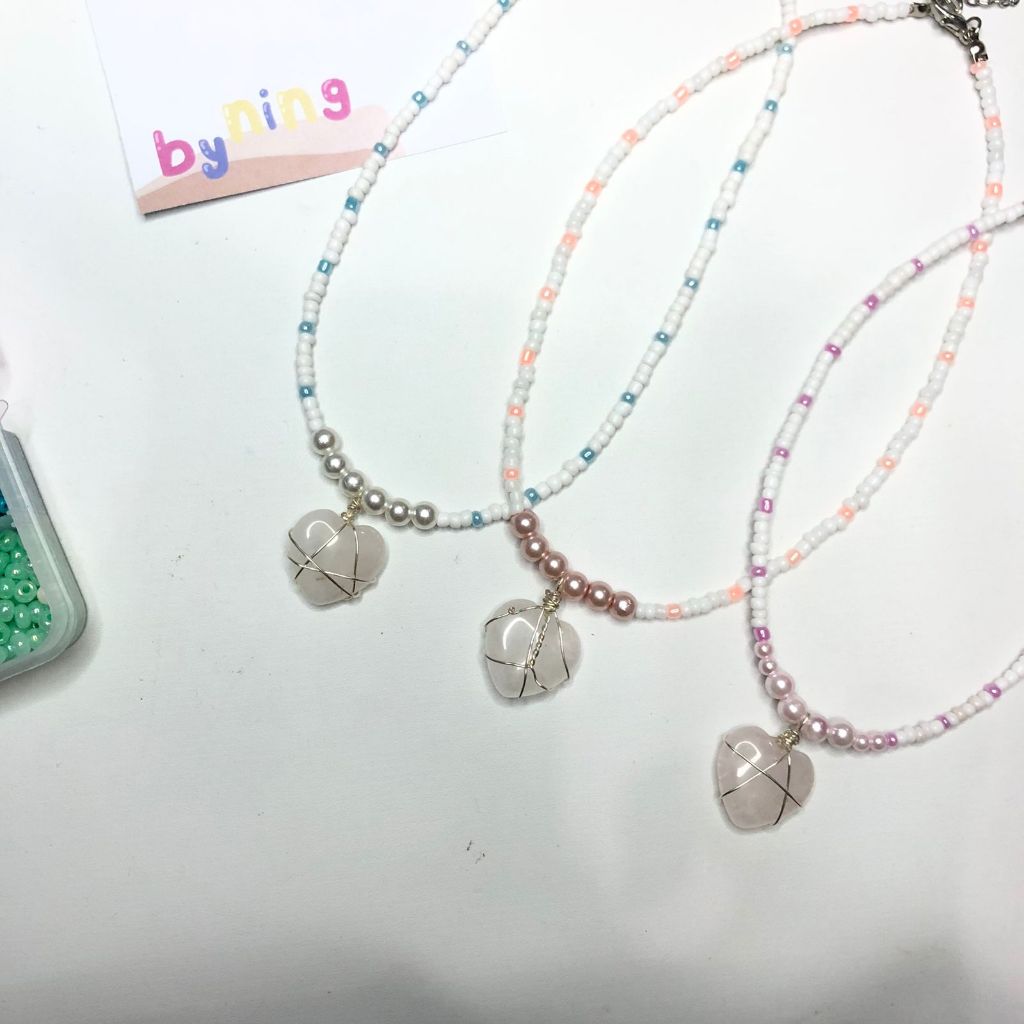 Pembelian Min.15k | Kalung Love | Kalung Persahabatan | Kalung Batu Alam | Kalung Manik | Love Necklace