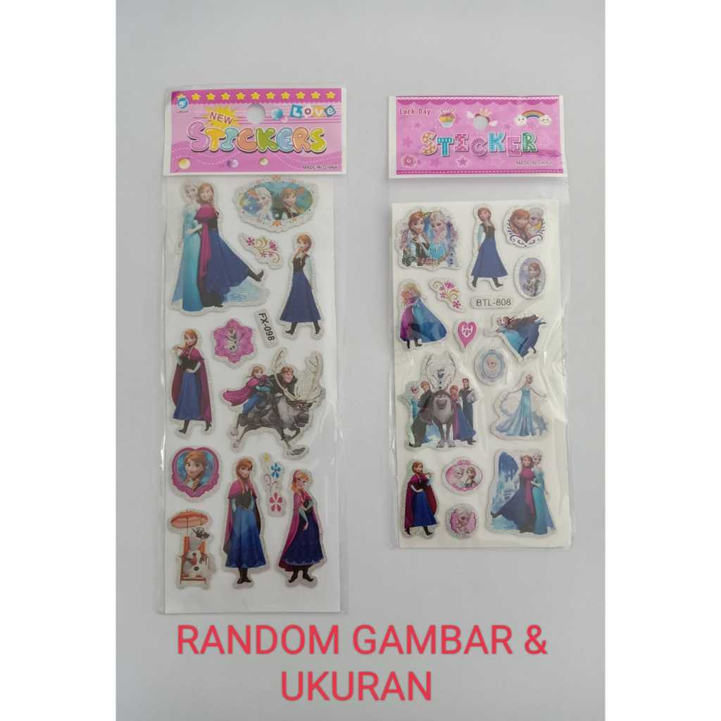 

Stiker Karakter Spiderman, Frozen, Princess, Pony, Cars