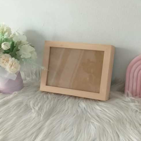 Bingkai kayu frame berongga 3D Anti pecah akrilik  5R 13x18cm untuk bingkai mahar scrapframe