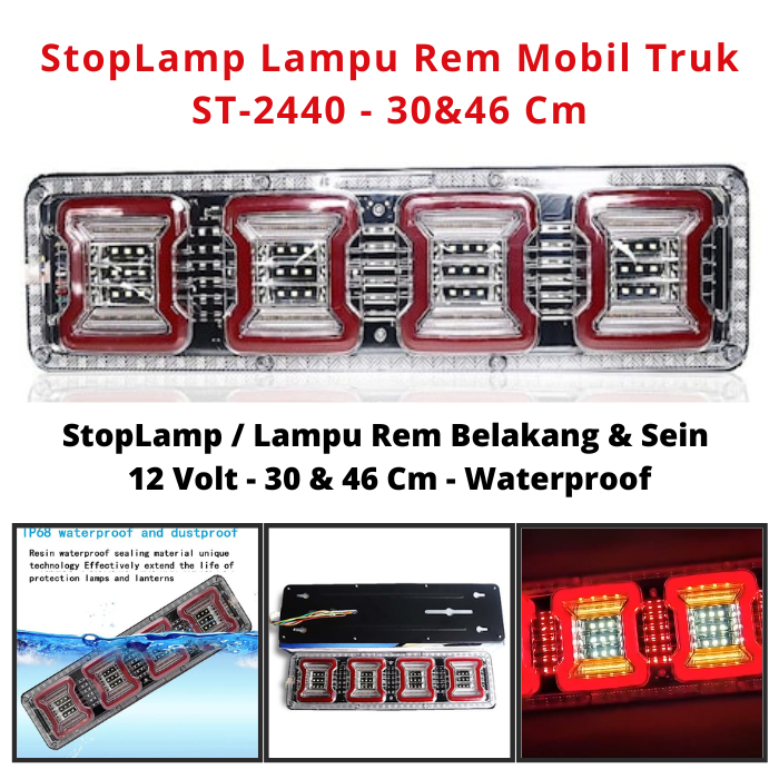 Lampu Rem Belakang Stop Sein LED Variasi Mobil Truk StopLamp 2440