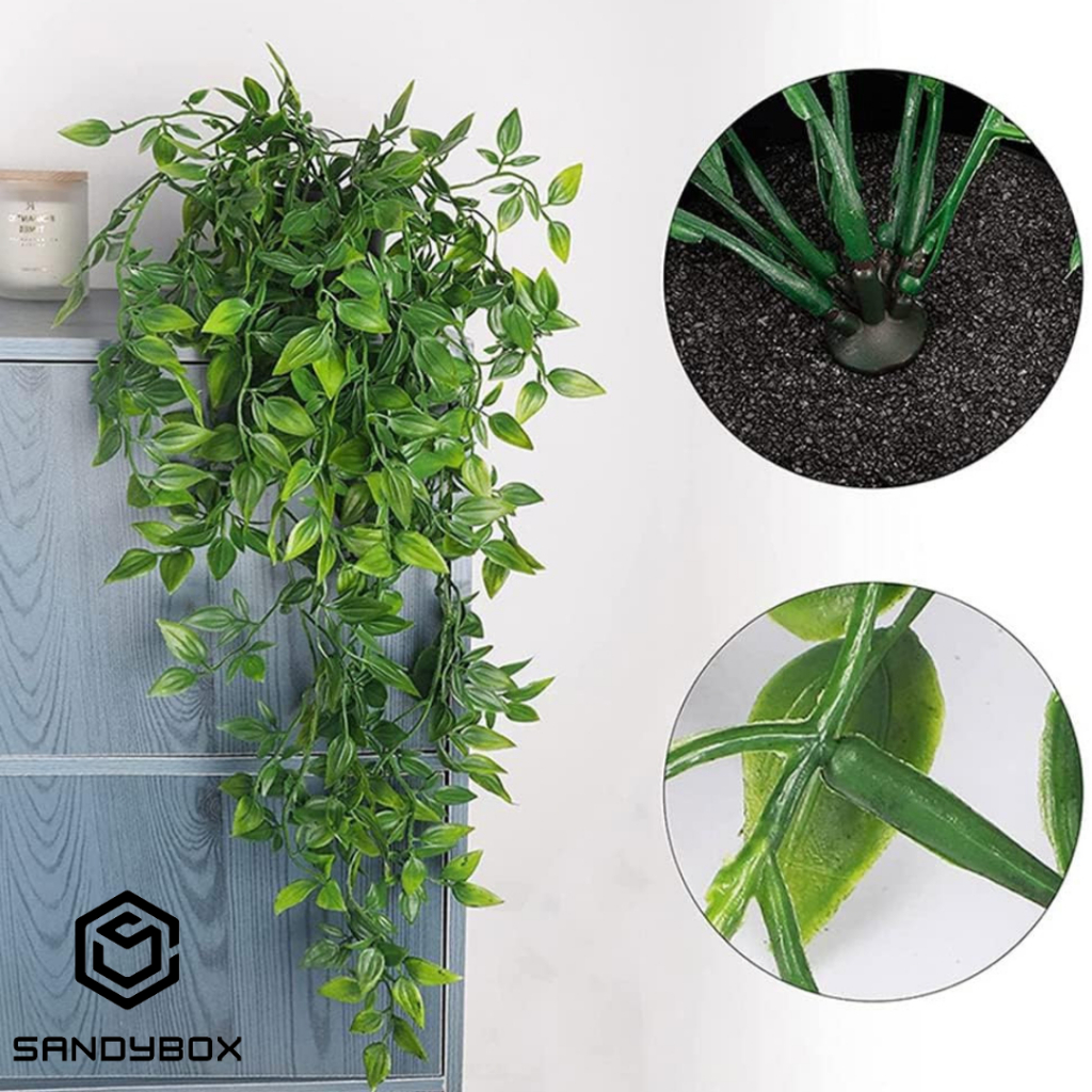 Tanaman Hias tiruan / Tanaman Rambat palsu Indoor Pot Bunga Artificial Dekorasi Hoya Costa Dinding /