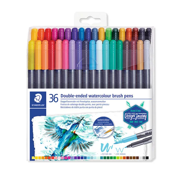 

Staedtler Double-Ended Watercolour Brush Pen - 18pcs