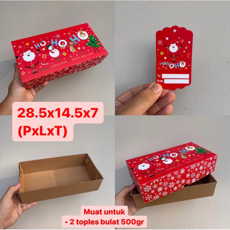 

Dus Toples Besar uk. 28.5x14.5x7 cm Red christmas + Tag (Harga untuk 5 pcs dus)