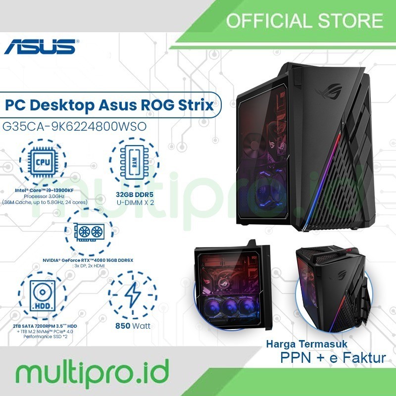 PC Desktop Asus ROG Strix i9-13900KF RTX4080-16GB 64GB 90PF03U1-M00CF0