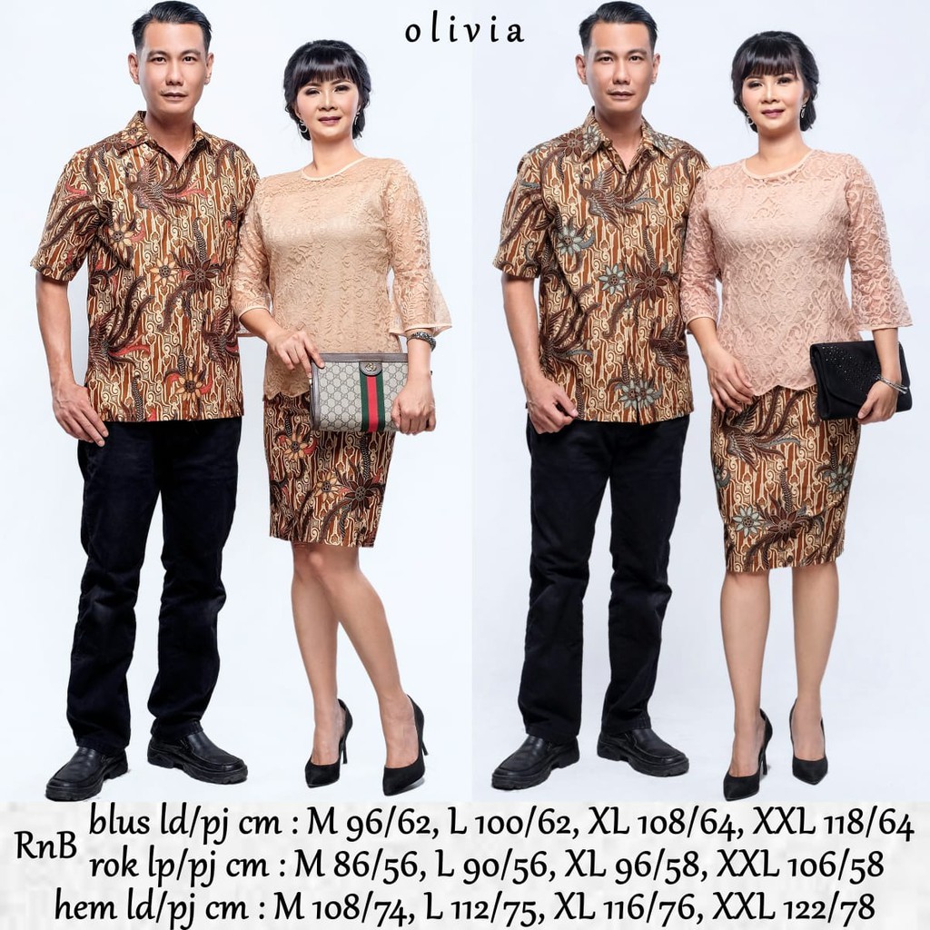 COUPLE BATIK ROK N BLUS OLIVIA // COUPLE SARIMBIT SETELAN RNB DAN KEMEJA BATIK JUMBO // SERAGAM BATI