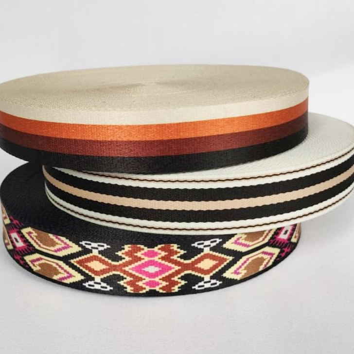 Murah Webbing Polykatun 3.8 cm Aneka Motif ketebalan 1 - 1.1mm (meteran)