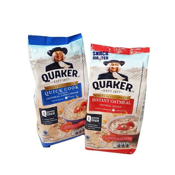 

QUAKER QUICK COOKING OATMEAL 200G | QUAKER INSTANT OATMEAL 200G