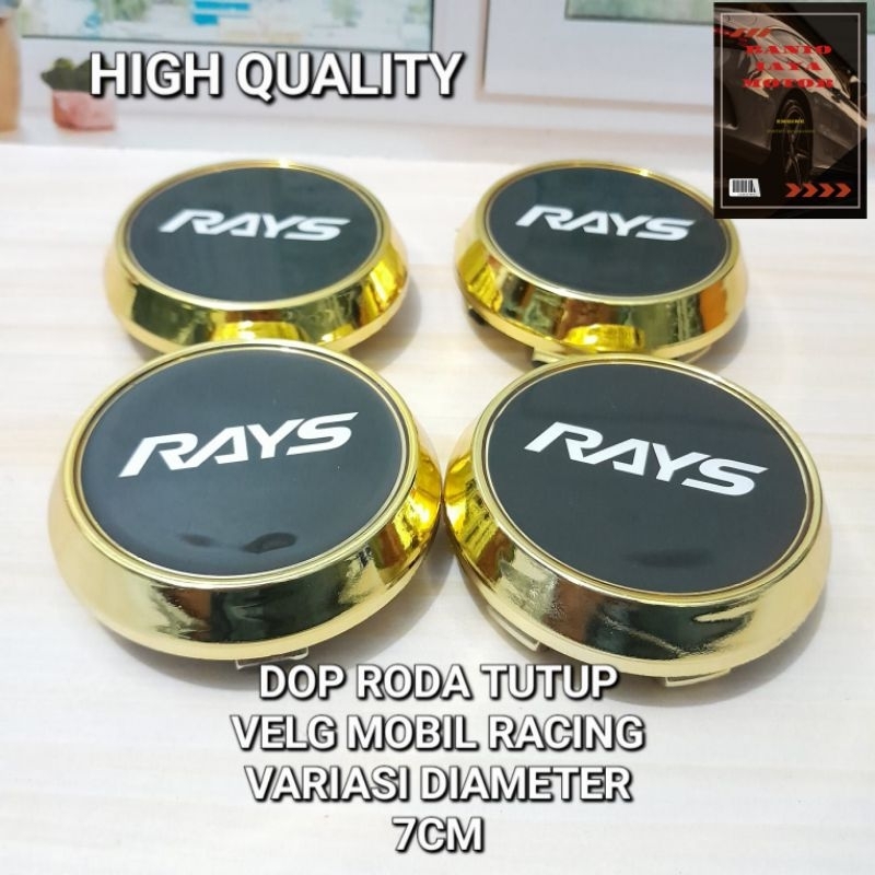 DOP RODA TUTUP VELG MOBIL RACING VARIASI LOGO RAYS DIAMETER 7CM