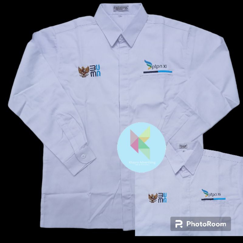 kemeja BUMN PTPN XI seragam BUMN PTPN XI baju BUMN PTPN XI putih lengan panjang
