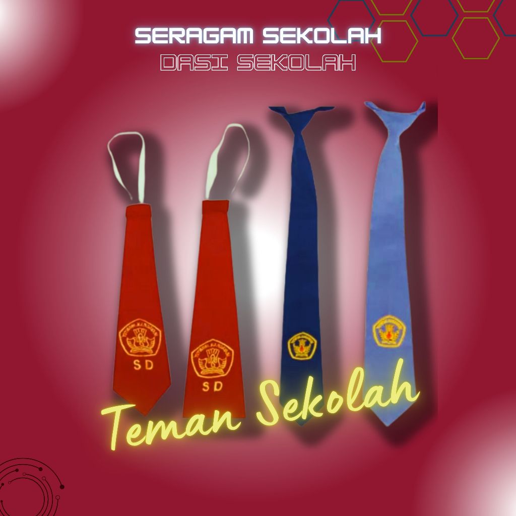 TEMAN SEKOLAH - Dasi Sekolah SD SMP MTS SMA SMK Logo Bordir