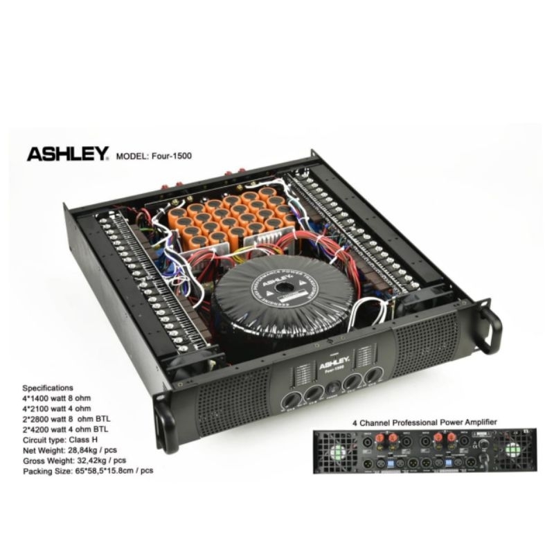 Power Ashley Four 1500 Original Amplifier ASHLEY FOUR1500 Class H
