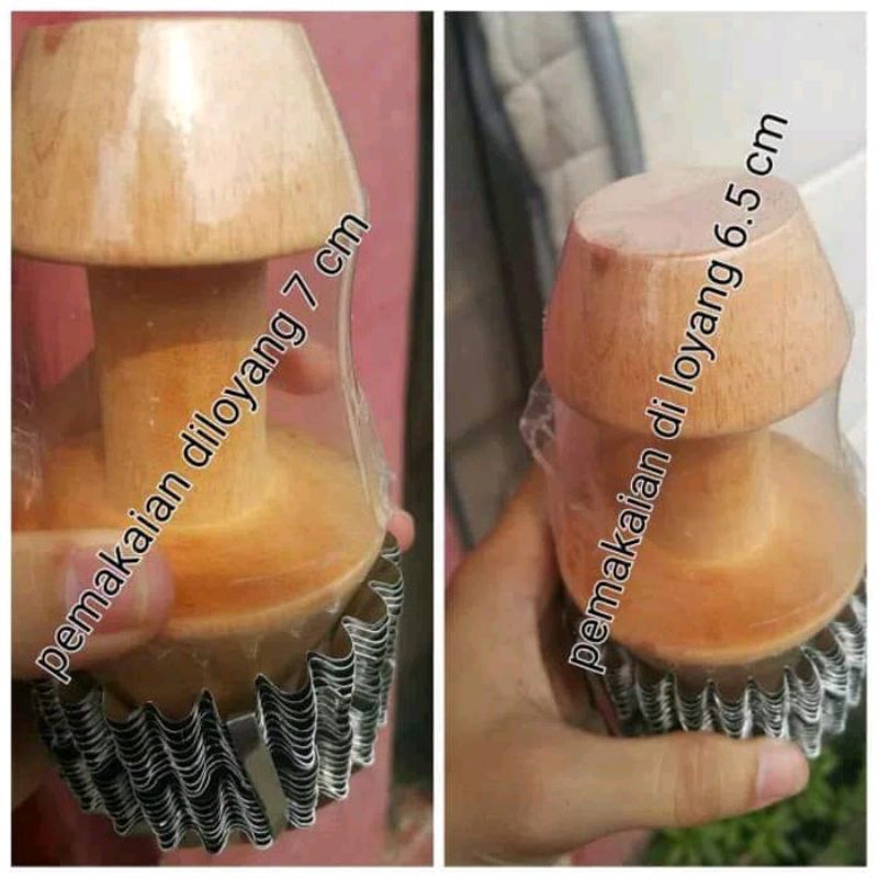 Tekanan Penekan kue pie puncher pusher pia pai kayu cetakan loyang