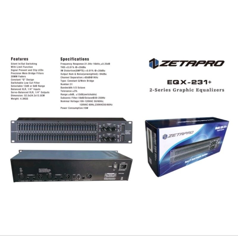 Equalizer Zetapro EQX 231+ Original plus subwoofer