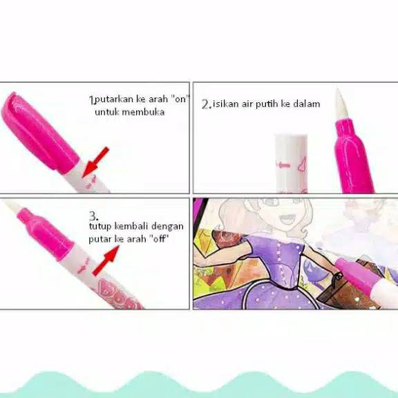 

➼➳✿✯ Mainan Edukasi Magic Water Book Drawing Buku Mewarnai Anak Pulpen Air Tanpa Tinta P44