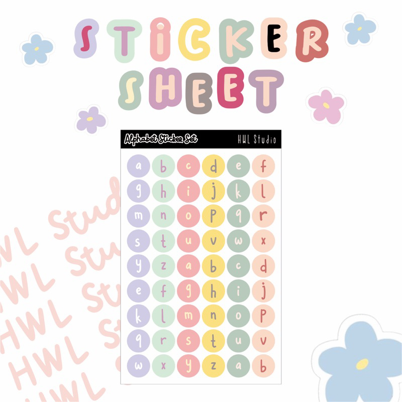 

HWL STUDIO - Alphabet Sticker - Sticker Huruf - Sticker Dekorasi - Stiker huruf warna warni - Stiker Deco - Bujo - Bullet journal - Alat tulis lucu