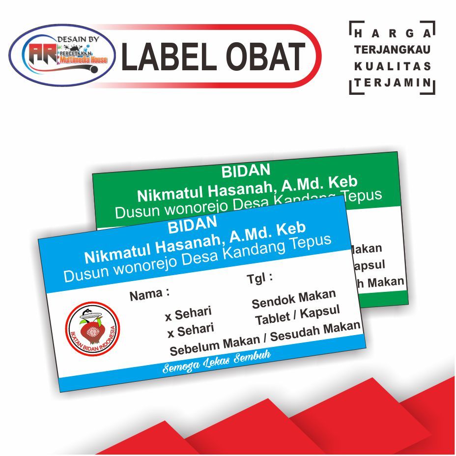 

etiket obat STIKER label obat ukuran 4x8 cm