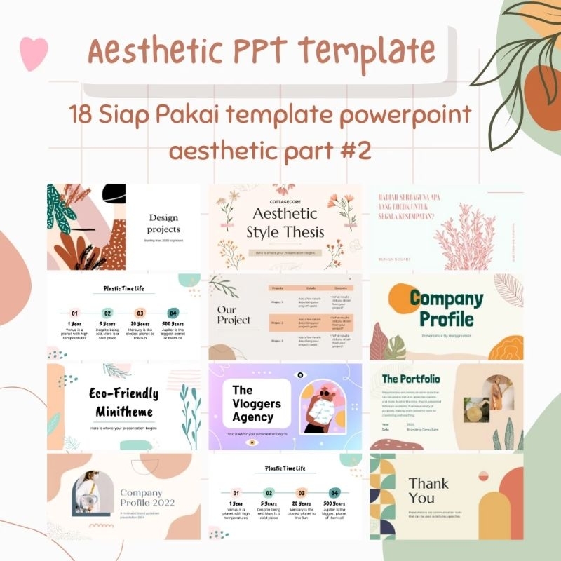 Template aesthetic 36 powerpoint siap pakai
