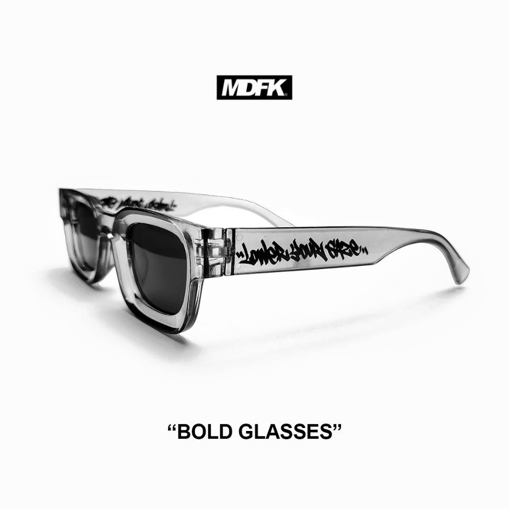 MDFK BOLD GLASSES (TRANSLUCENT) LOWER GAZE (FREE POUCH) kacamata transparan