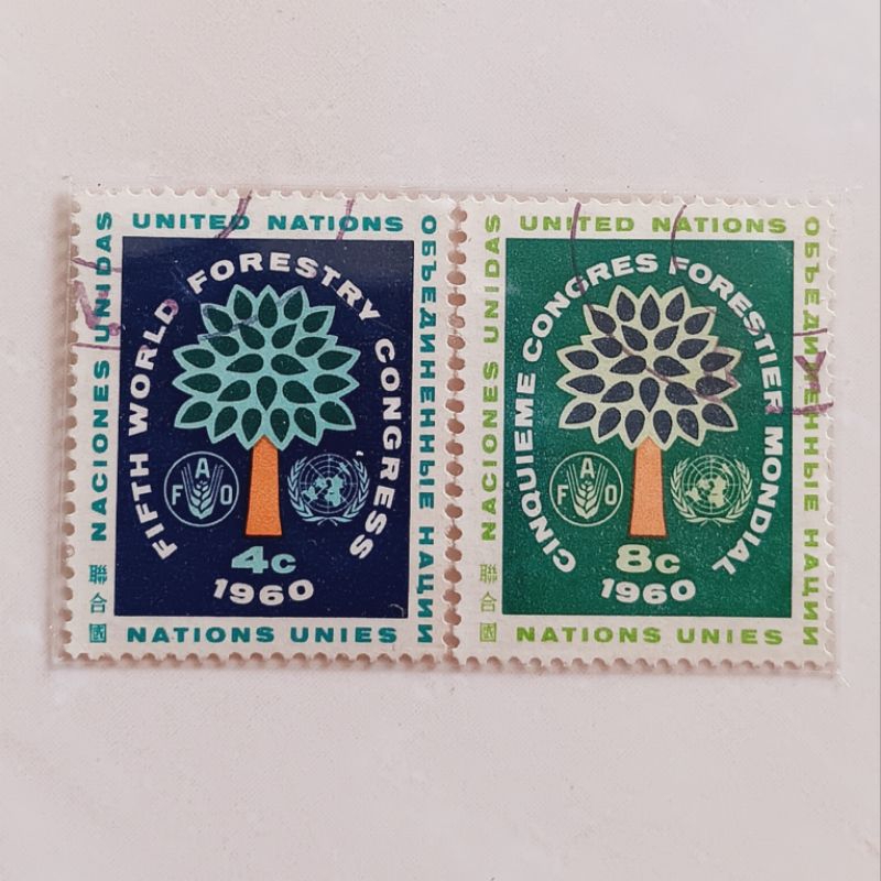 

(AE) Perangko UNO New York 1960 World Forestry Congress Set Lengkap 2pcs Used