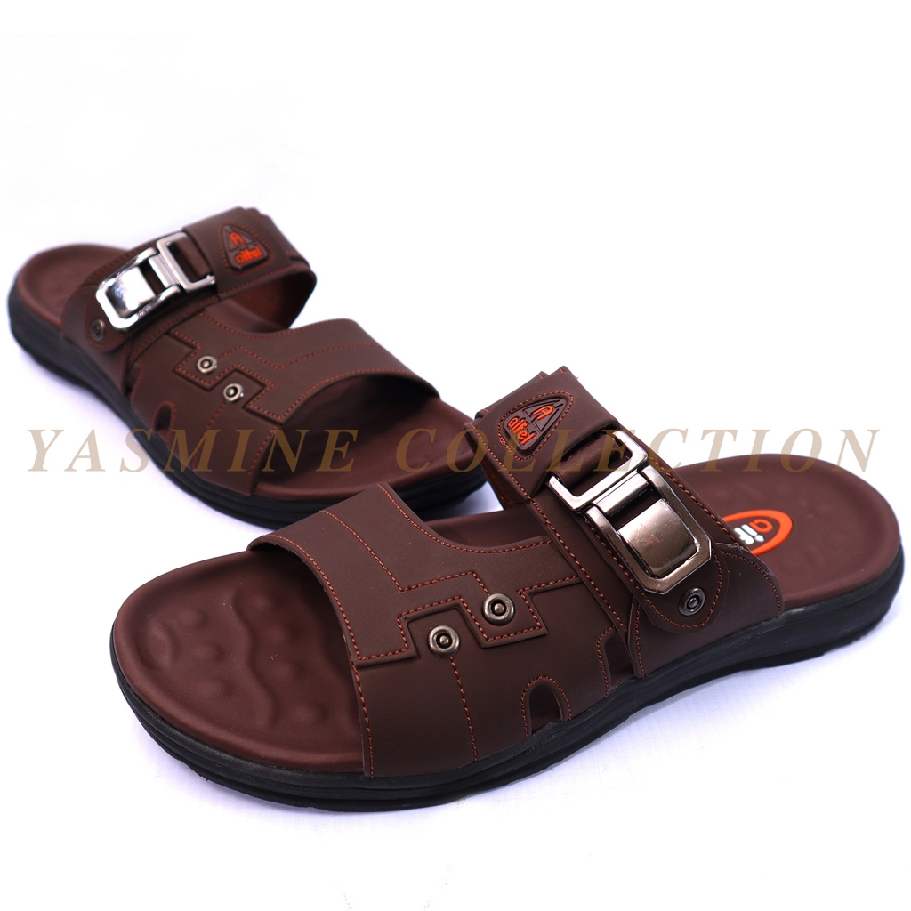 Sandal Slop Casual Terlaris Sandal Pria Slop Kulit Terbaru Sandal Distro Pria Original