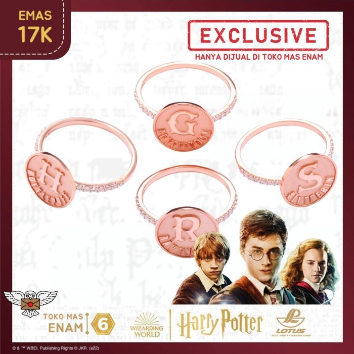 Cincin Emas Asrama Harry Potter Collection - Rosegold 17k