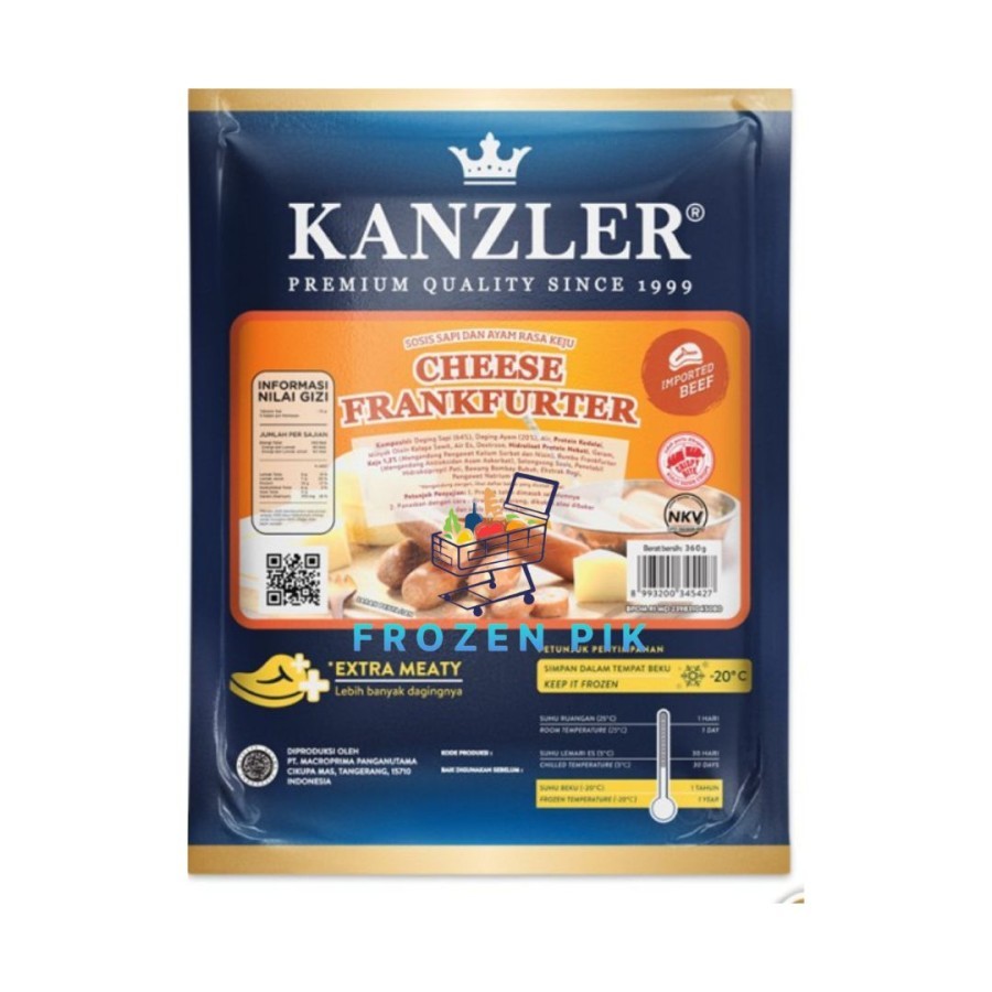 

Kanzler Sosis Cheese Frankfurter 360 Gr 5 Pcs