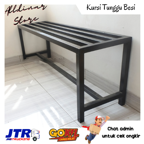 Bangku Kursi Besi Panjang Ruang Tunggu / Tamu Murah Minimalis Modern 120x30 Kursi Bangku Furniture