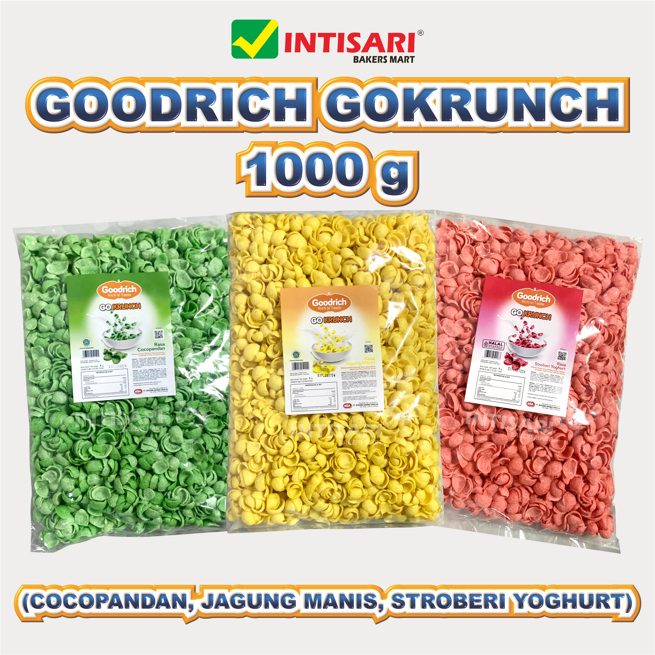 

GOODRICH GOKRUNCH 1000 G (RASA COCOPANDAN, JAGUNG MANIS, STROBERI YOGHURT)