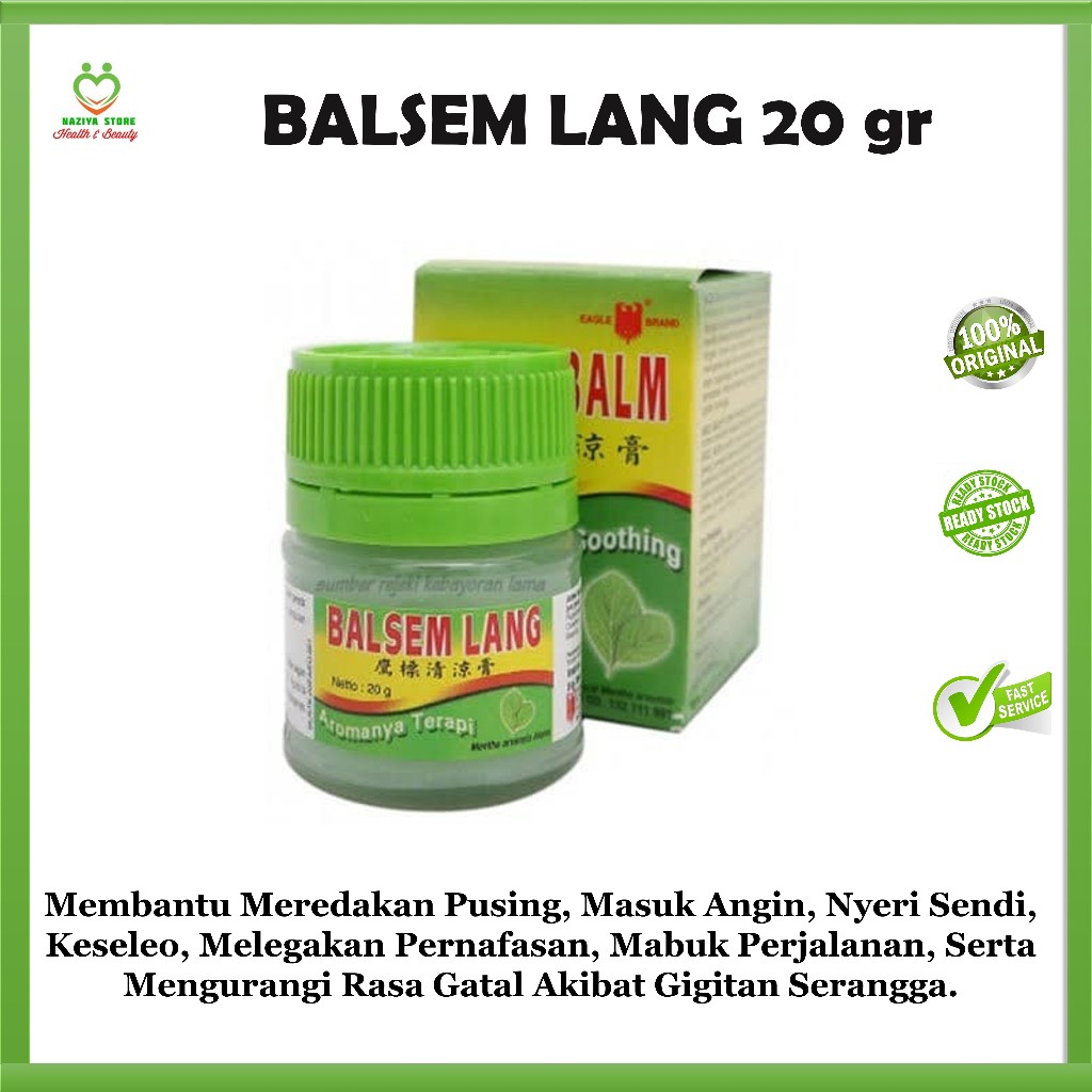 Balsem Lang Hijau Besar 20 Gram Balsem Gosok Pereda Nyeri Otot