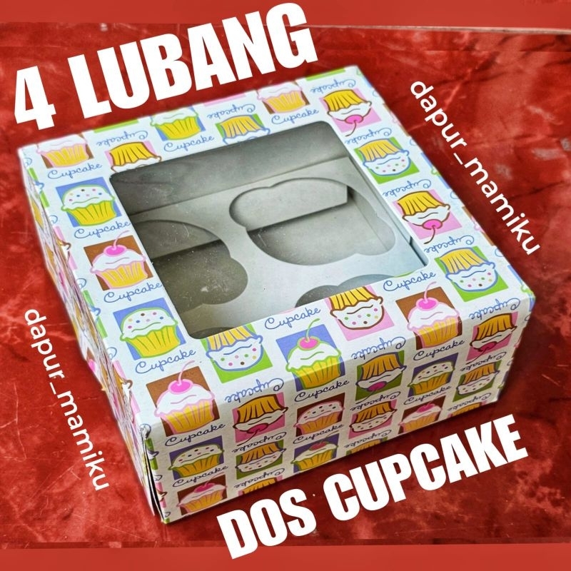 

DAPURMAMIKU ( Kotak Dos Cupcake isi 4 Lubang ) Kardus Wadah Dus Tempat Cup cake Kotak Hampers Cake Kue