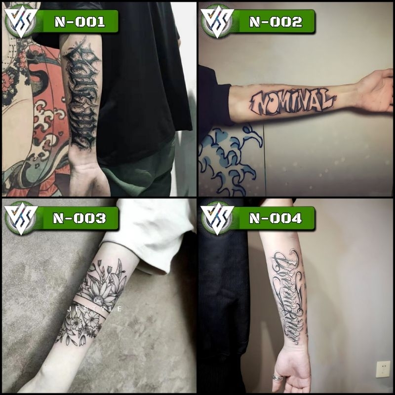 Tattoo Temporary Tato temporer bunga tulisan pergelangan kepal tangan