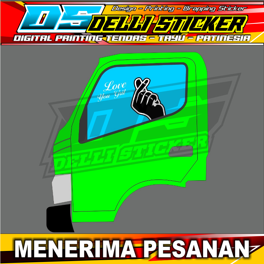 Stiker One Way Kaca Samping Truk Hino Dutro Kanan Kiri