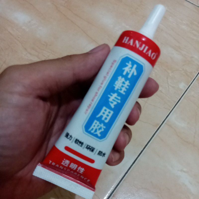 lem sepatu super  kuat tahan air original pabrik hanjiao waterproof transparan bening