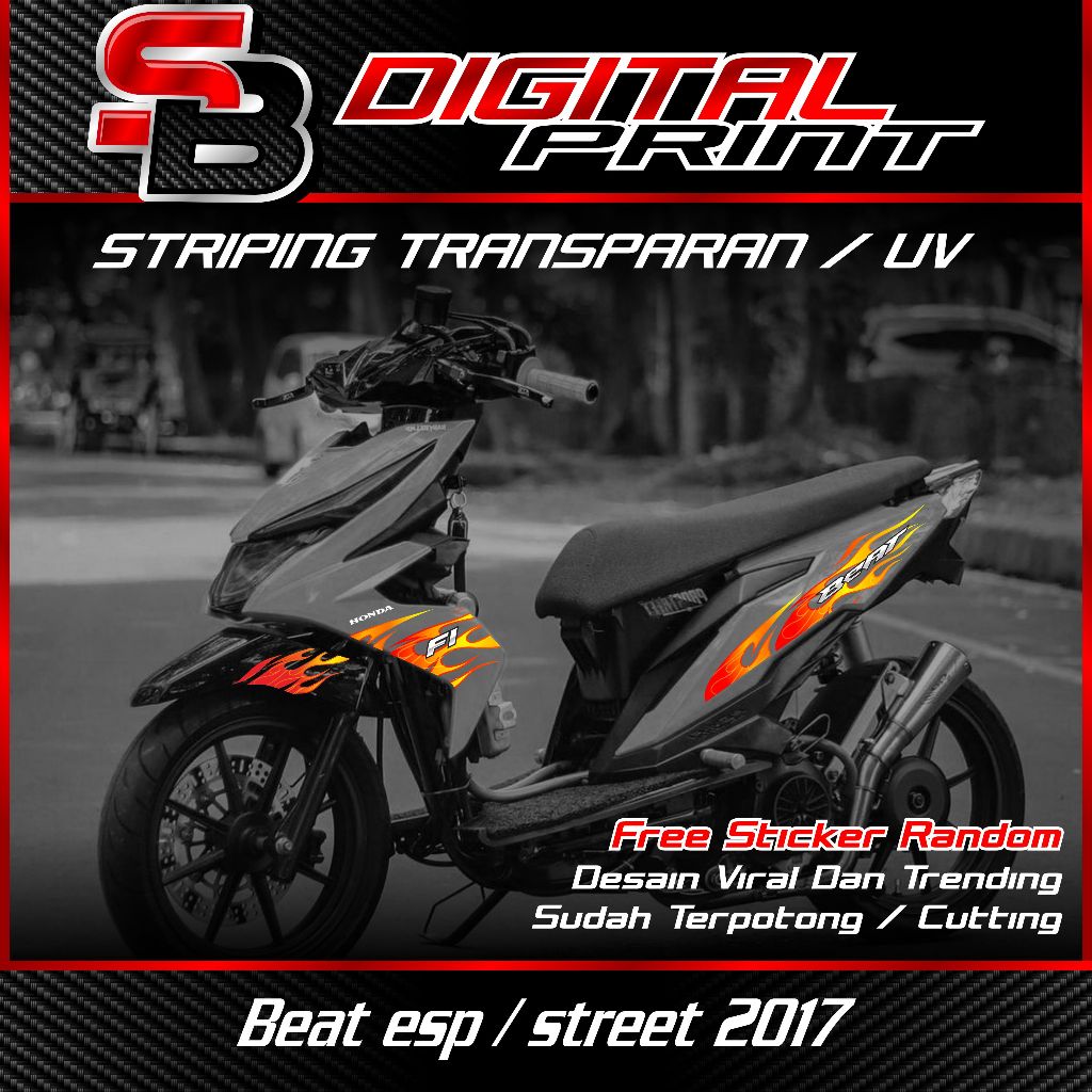 striping api beat esp 2017 - striping uv transparan beat street / beat esp 2017 motif api