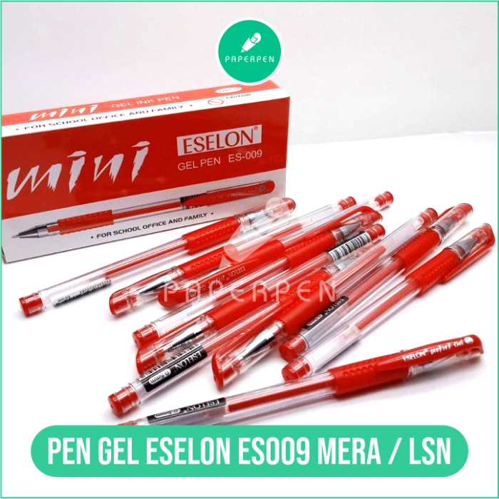 

(Lsn) 12 Pcs Pen Gel Eselon Es009 Merah