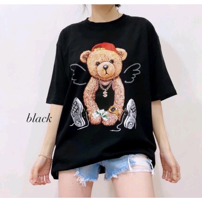 kaos oversize bear sayap black