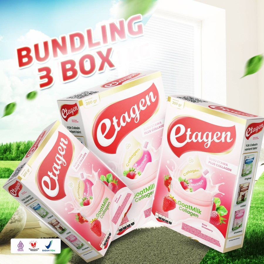 

3 BOX ETAGEN STROBERI Susu Beauty Collagen Kolagen Drink Merawat Kulit & Wajah