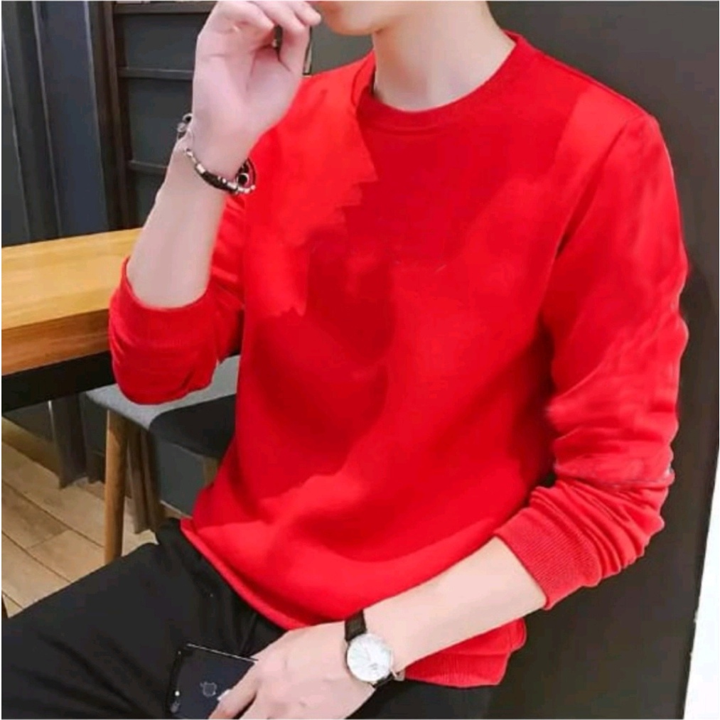 Bisa COD Sweater Keren Promo Sale Kaos Polos Panjang Baju Unisex Cowok Terbaru Crewneck Pria Distro Sweter Pria Terlaris Kaos Lengan Panjang Sweater Remaja Dewasa Kaos Oblong Murah