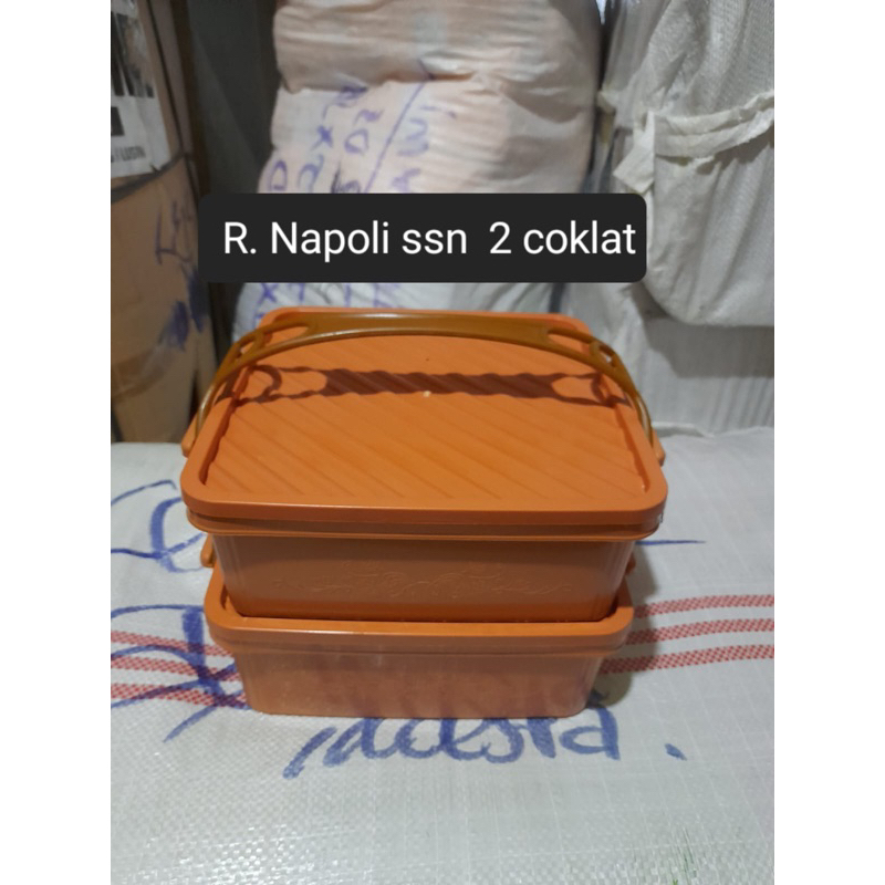 (HARGA PER 12SET) RANTANG SUSUN 2 TINGKAT NAPOLI COKLAT