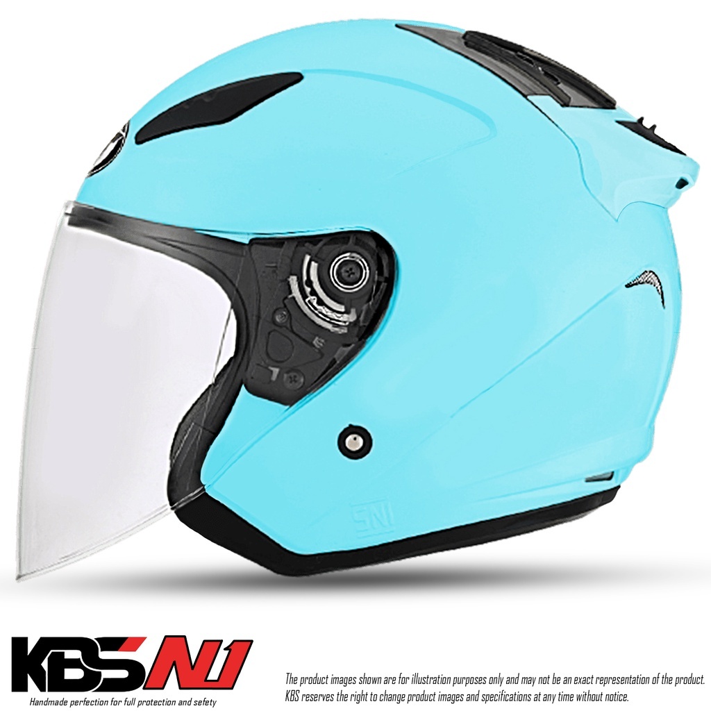 KBS N1 BASIC POLOS SOLID AQUA BLUE / HELM HALF FACE UNTUK PRIA DAN WANITA DEWASA SNI DOT COD