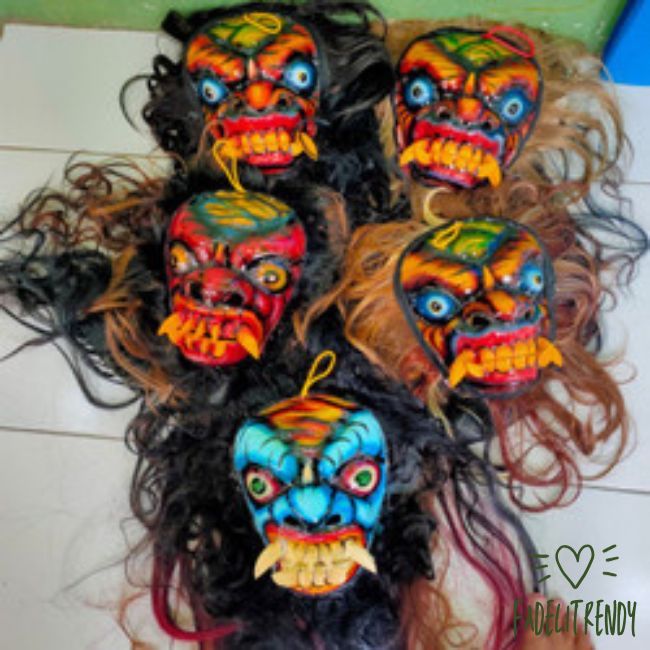 COD ✓ Topeng Gedruk Buto Ijo Rambut Panjang / Topeng Buto Mika / Topeng Karnaval