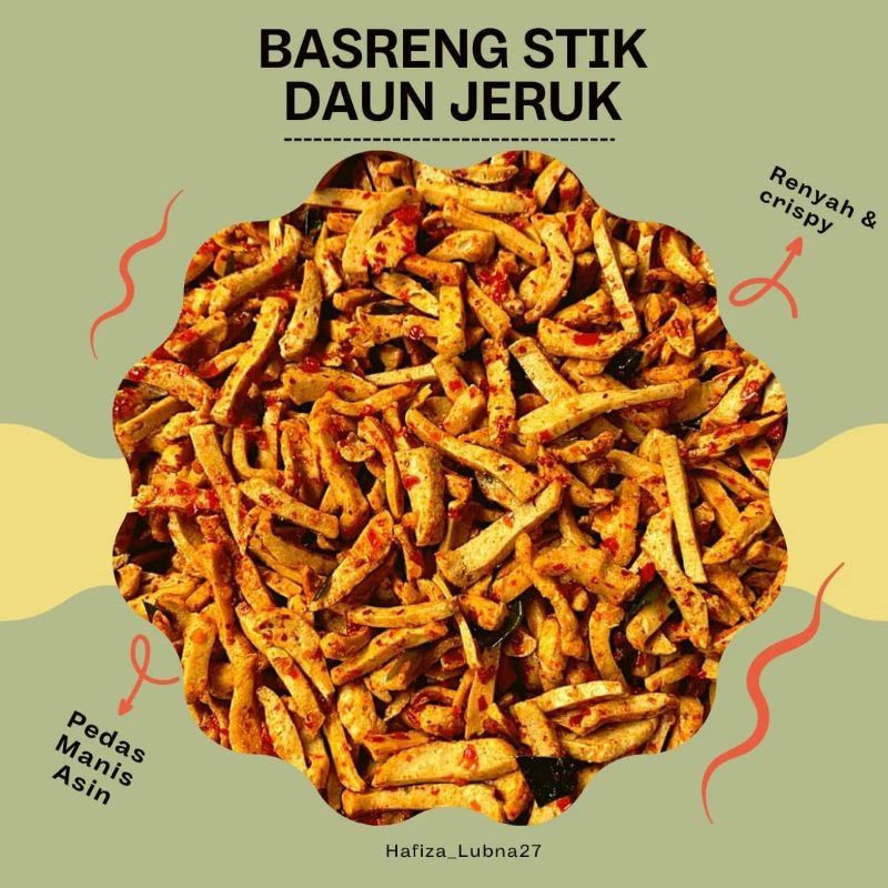

Basreng Pedas Daun Jeruk / Basreng Stik Pedas Daun Jeruk