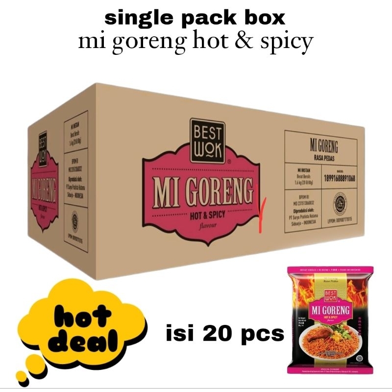 

Best Wok Mi Goreng Rasa Hot & Spicy 1 dus isi 20pcs