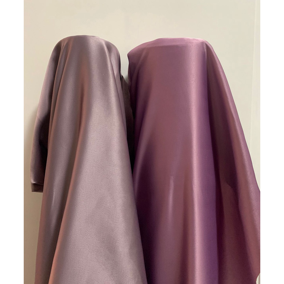 Ready Bahan Kain Satin Velvet Premium Furing Kebaya Bisa Untuk Gamis Bahan Bridesmaid Warna Ungu Lil