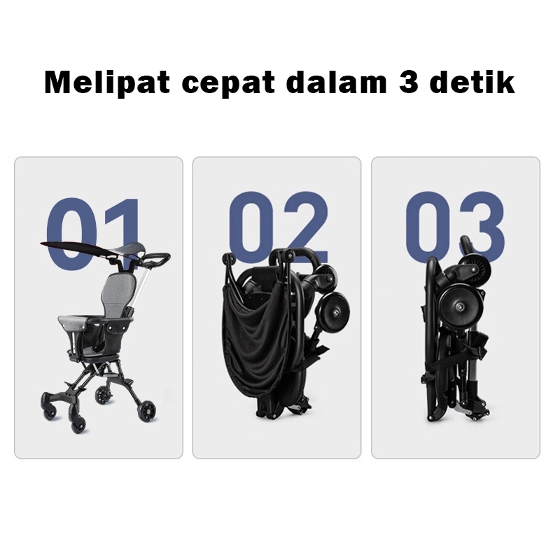 Ready stock✅Stroller Baby lipat 2 Way Travel Lightweight Foldable (Sepeda Motor Dapat Dibawa)