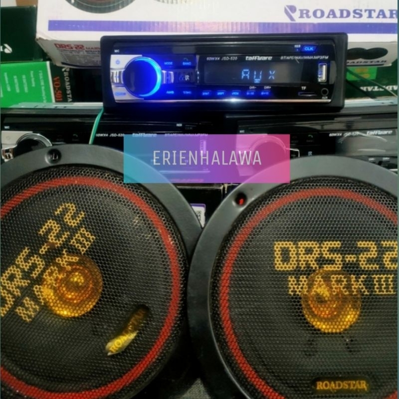 Tape Audio Mobil MP3 Player Bluetooth + 2 SPEAKER SUBWOFER 6,5IN Wireless Receiver 12V - MP3-S210L